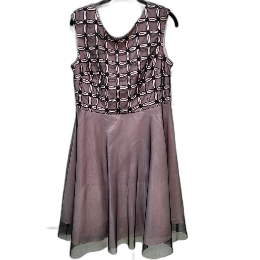 NEW Sleeveless Black and Pink Mesh Dress